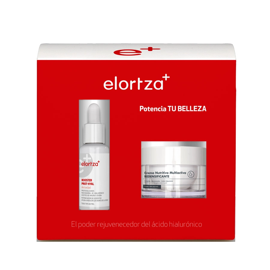 **COFRE ANTIEDAD** CREMA REDENSIFICANTE 50ML + BOOSTER PROT-HYAL 30ML ELORTZA BOTIKA