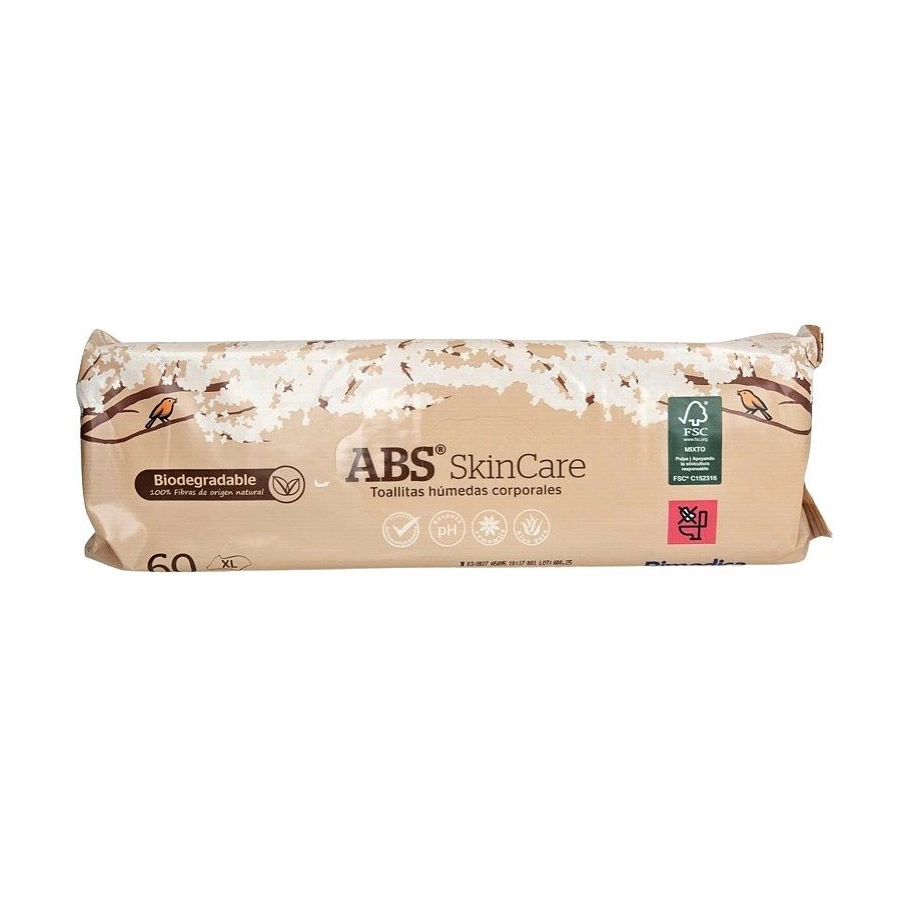 ABS TOALLITAS HUMEDAS CORPORALES  60 UNIDADES 28 X 31 CM