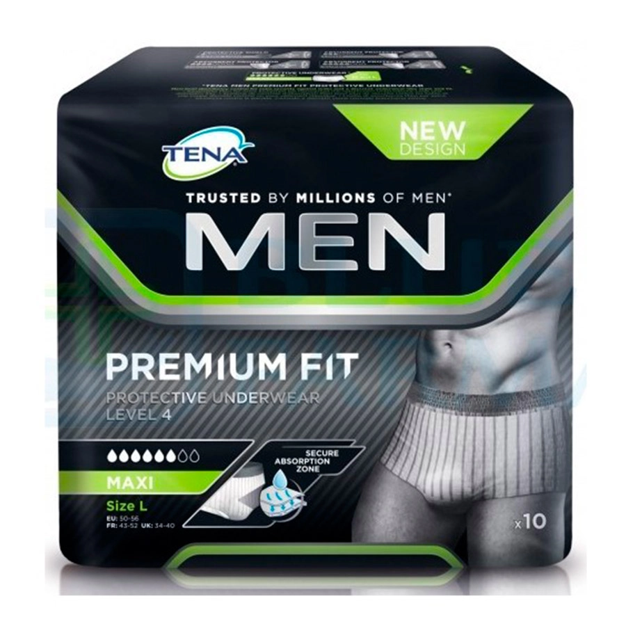 ABSORBENTE INCONTINENCIA ORINA TENA MEN PROTECTIVE UNDERWEAR CALZONCILLO 10 UNIDADES TALLA L