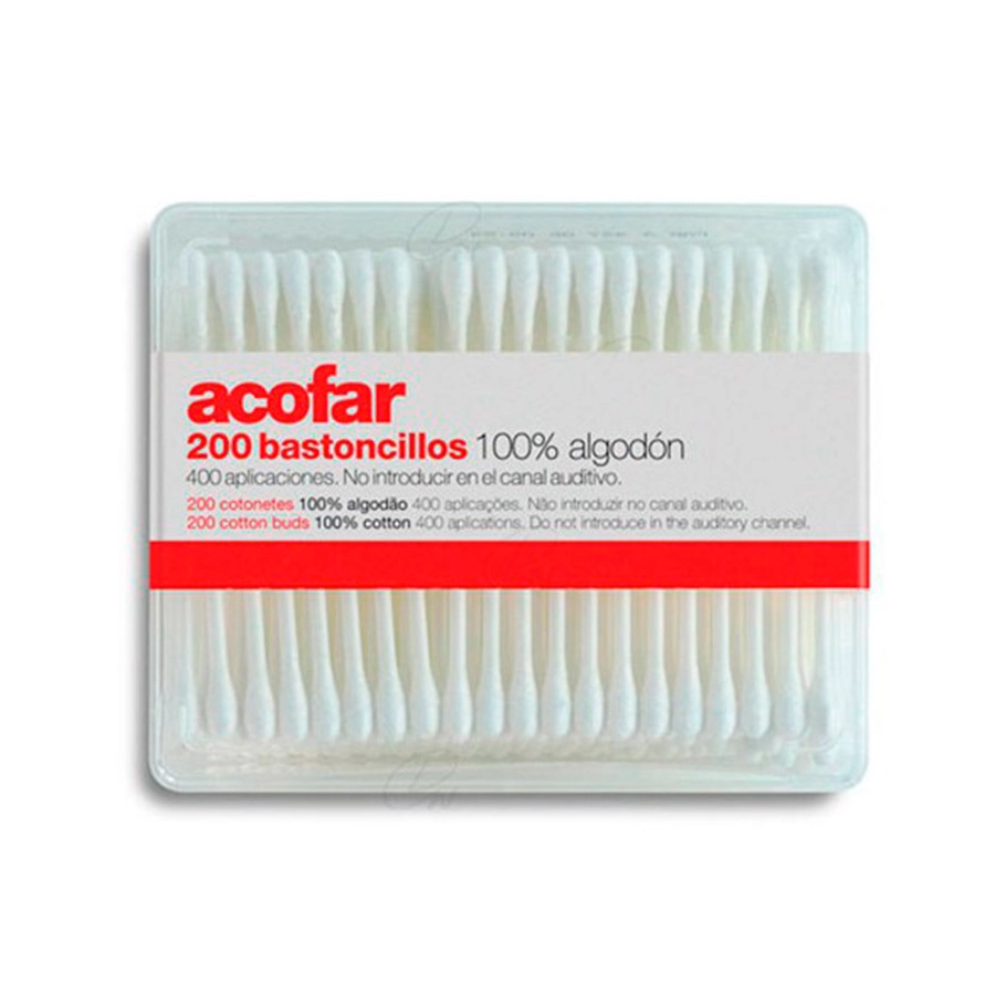 ACOFAR BASTONCILLOS ALGODON  200 UNIDADES
