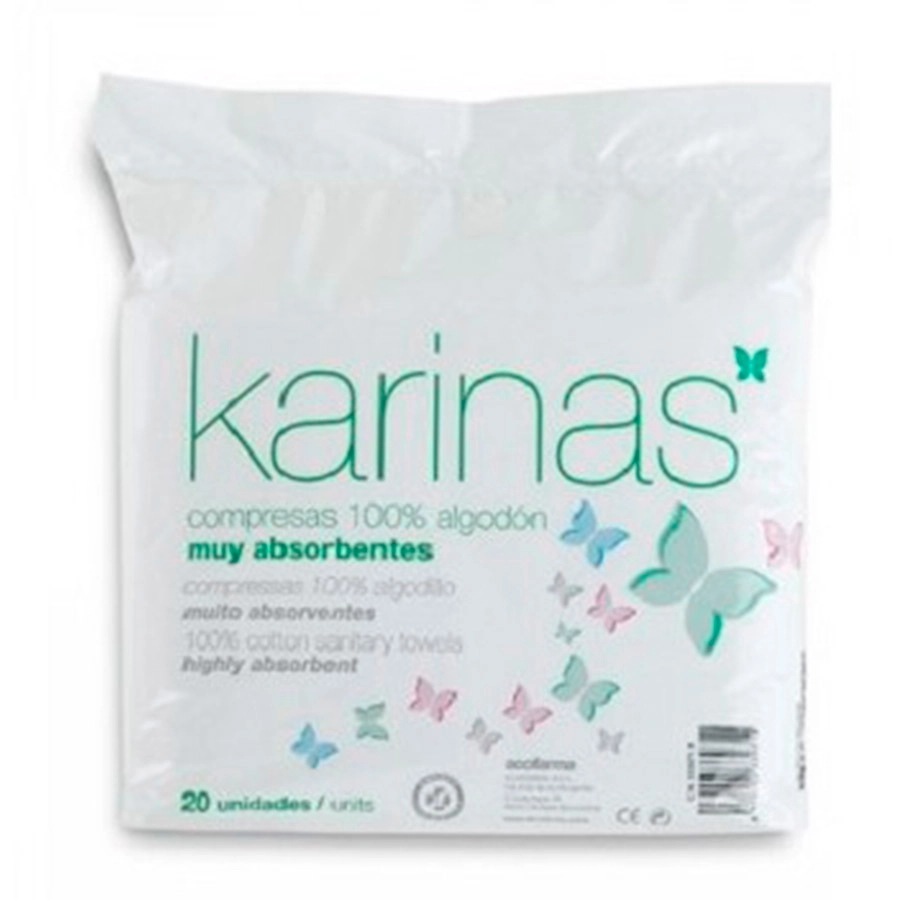 ACOFAR COMPRESAS KARINAS ALGODON  20 UNIDADES