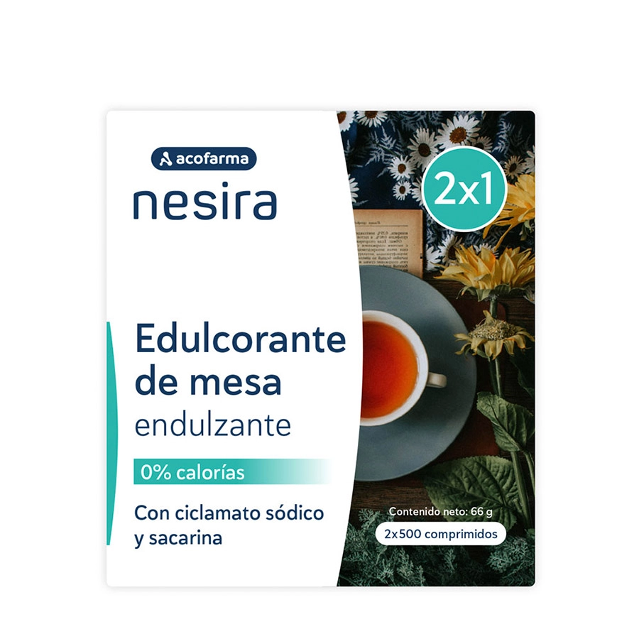 ACOFARMA NESIRA EDULCORANTE DE MESA  2 ENVASES 500 COMPRIMIDOS