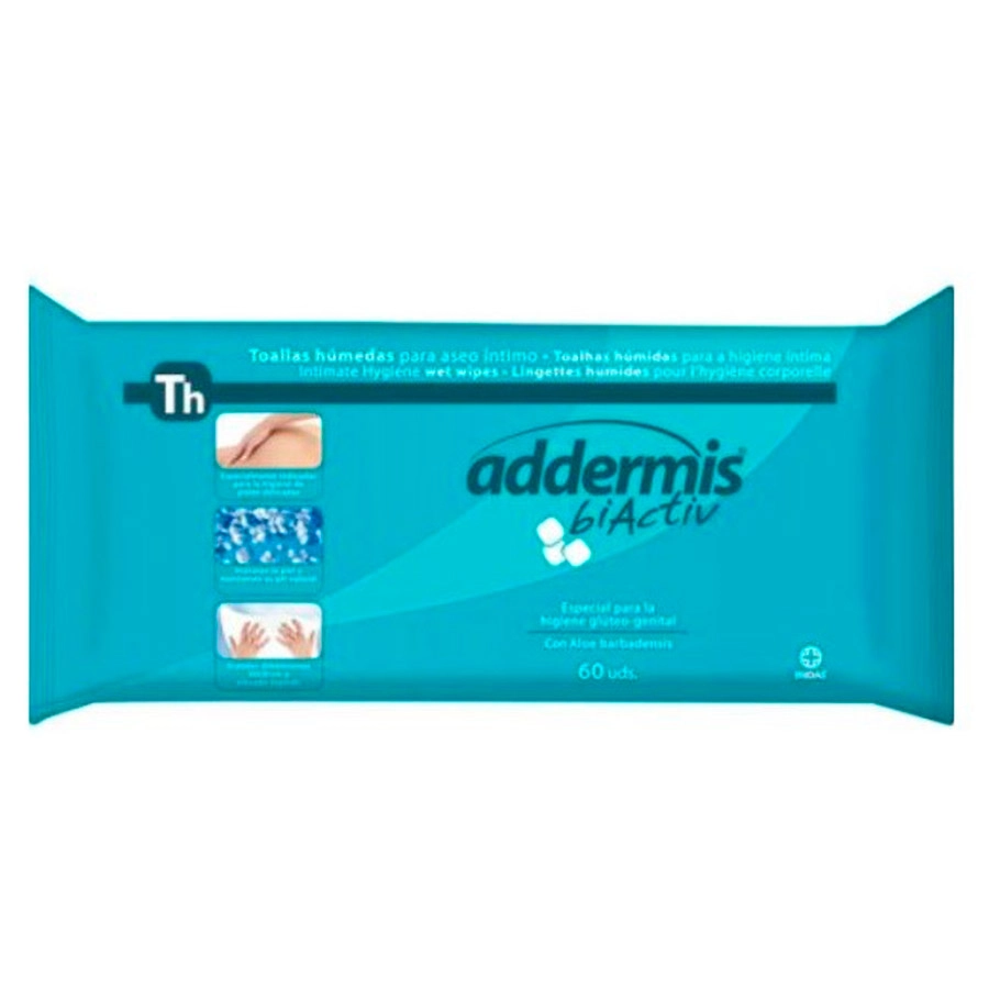 ADDERMIS BIACTIV TOALLAS HUMEDAS  60 UNIDADES 30 CM X 30 CM