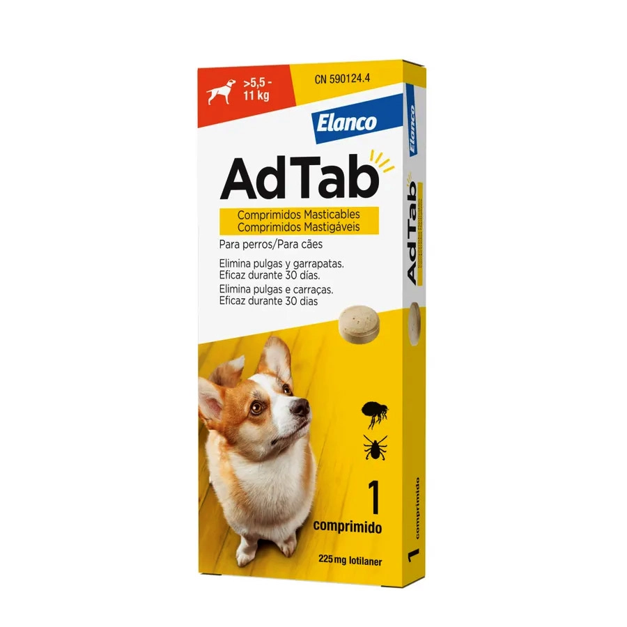 ADTAB 225 MG 1 COMPRIMIDO MASTICABLE PARA PERROS (>5,5-11 KG)