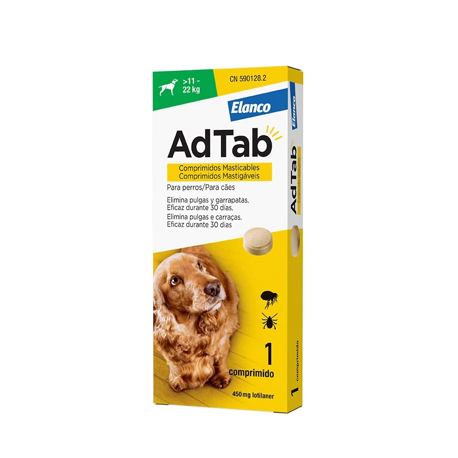 ADTAB 450 MG 1 COMPRIMIDO MASTICABLE PARA PERROS (>11-22 KG)