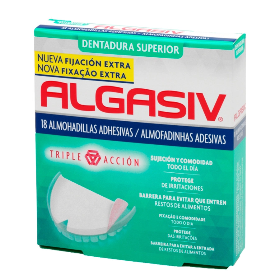 ALGASIV ALMOHADILLAS ADHESIVAS DENTADURA SUPERIOR  18 UNIDADES