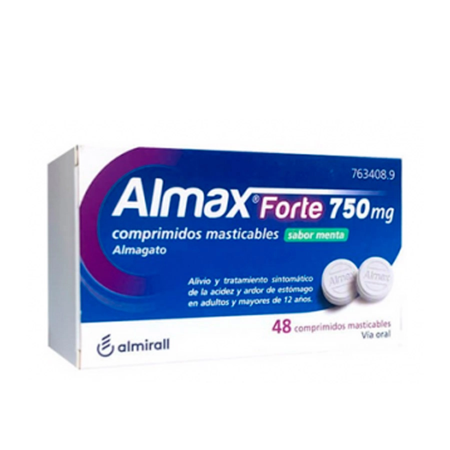 ALMAX FORTE 750 MG 48 COMPRIMIDOS MASTICABLES SABOR MENTA
