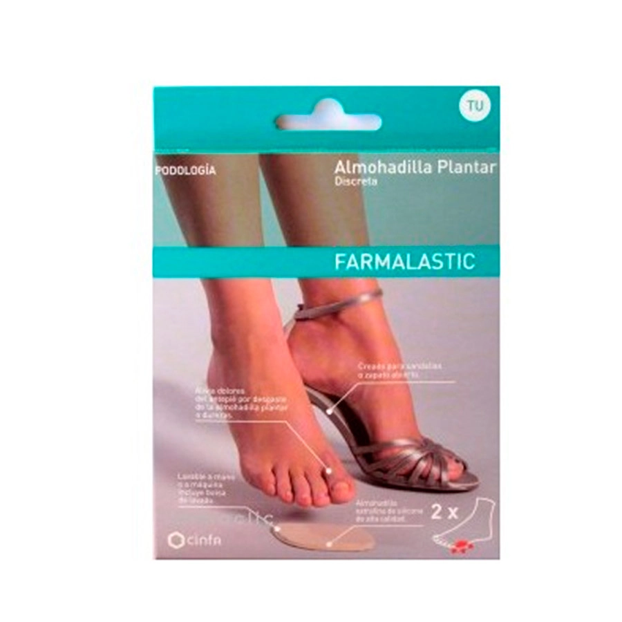 ALMOHADILLA PLANTAR FARMALASTIC FEET CALZADO ABIERTO TALLA UNICA 2 UNIDADES