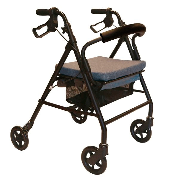 ANDADOR KMINA DINAMICO PLEGABLE GRIS CON FRENO EN MANETA COMFORT-4 RUEDAS