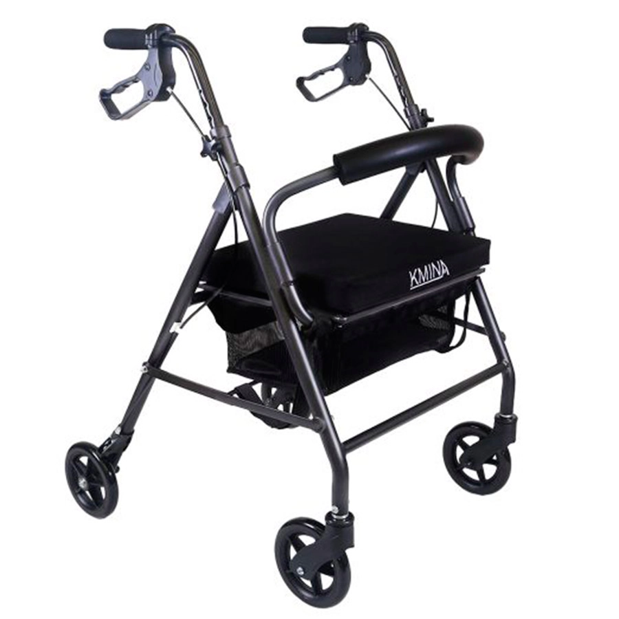 ANDADOR KMINA DINAMICO PLEGABLE NEGRO CON FRENO EN MANETA COMFORT-4 RUEDAS