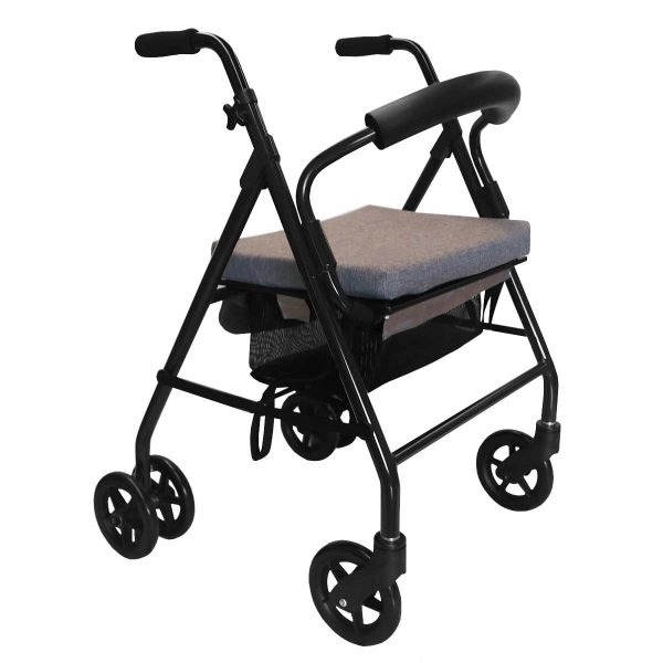 ANDADOR KMINA DINAMICO PLEGABLE GRIS CON FRENO POR PRESION COMFORT-4 RUEDAS