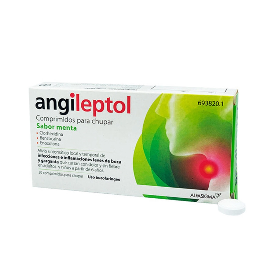 ANGILEPTOL 30 COMPRIMIDOS PARA CHUPAR (SABOR MENTA)