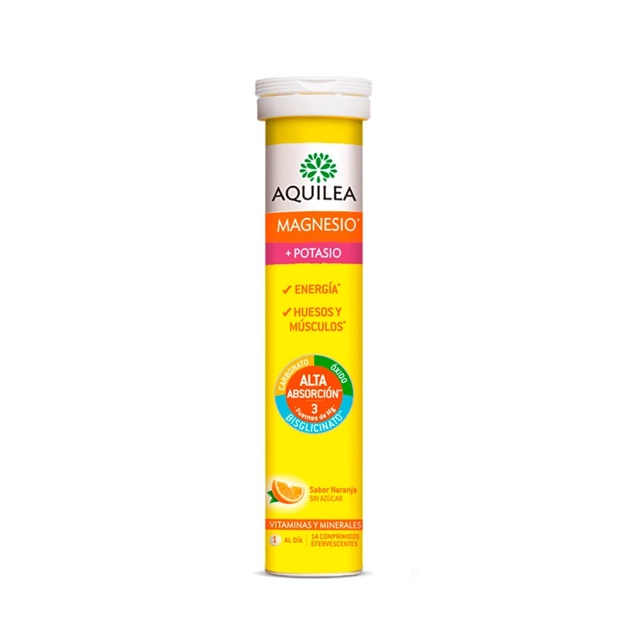 AQUILEA MAGNESIO+ POTASIO  14 COMPRIMIDOS EFERVESCENTES SABOR NARANJA