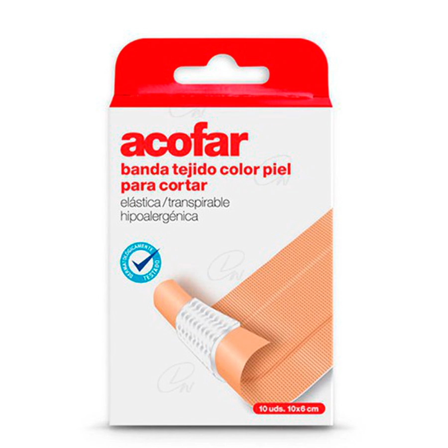 BANDA DE TEJIDO PARA CORTAR ACOFAR 10 UNIDADES 1 M X 6 CM COLOR PIEL