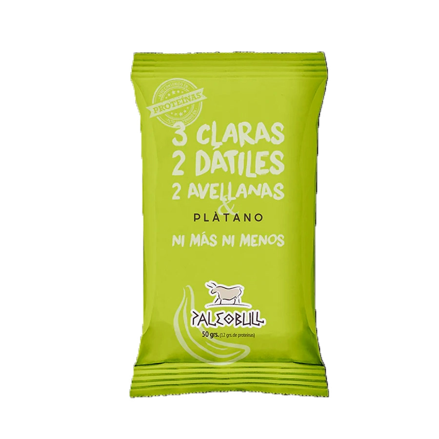 BARRITAS SABOR PLATANO & AVELLANA PALEOBULL 50GR