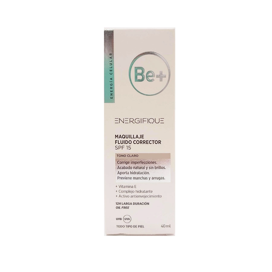 BE+ ENERGIFIQUE MAQUILLAJE FLUIDO CORRECTOR PIEL CLARA SPF 15  1 TUBO 40 ML