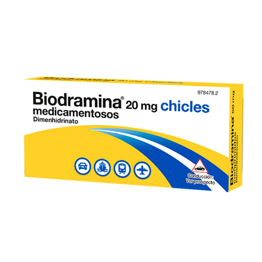BIODRAMINA 20 MG 6 CHICLES MEDICAMENTOSOS