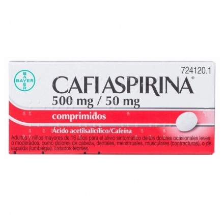 CAFIASPIRINA 500 MG/50 MG 20 COMPRIMIDOS