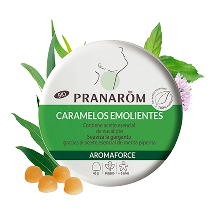 CARAMELOS EMOLIENTES EUCALIPTO AROMAFORCE 45GR PRANAROM