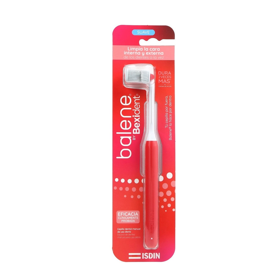 CEPILLO DENTAL ADULTO BALENE BY BEXIDENT 1 UNIDAD DUREZA SUAVE COLOR CORAL