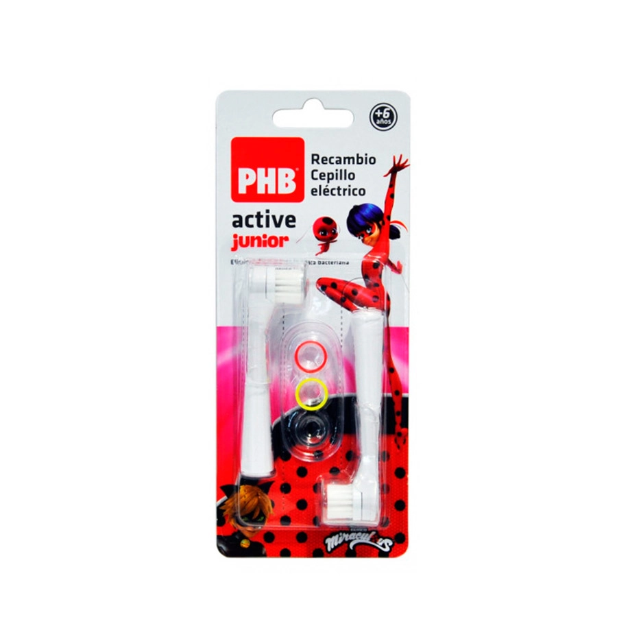 CEPILLO DENTAL ELECTRICO PHB ACTIVE JUNIOR 2 UNIDADES CABEZAL RECAMBIO