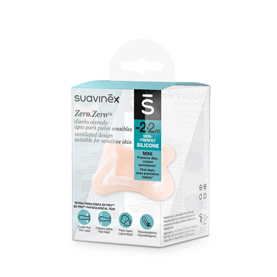 CHUPETE SILICONA FISIOLOGICO SUAVINEX SX PRO ZERO-ZERO -2 - 2 MESES 1 UNIDAD