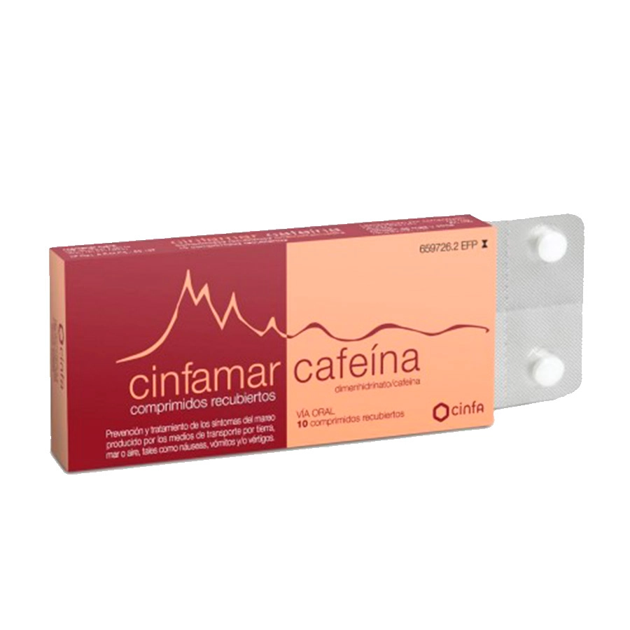 CINFAMAR CAFEINA 50 MG/50 MG 10 COMPRIMIDOS RECUBIERTOS