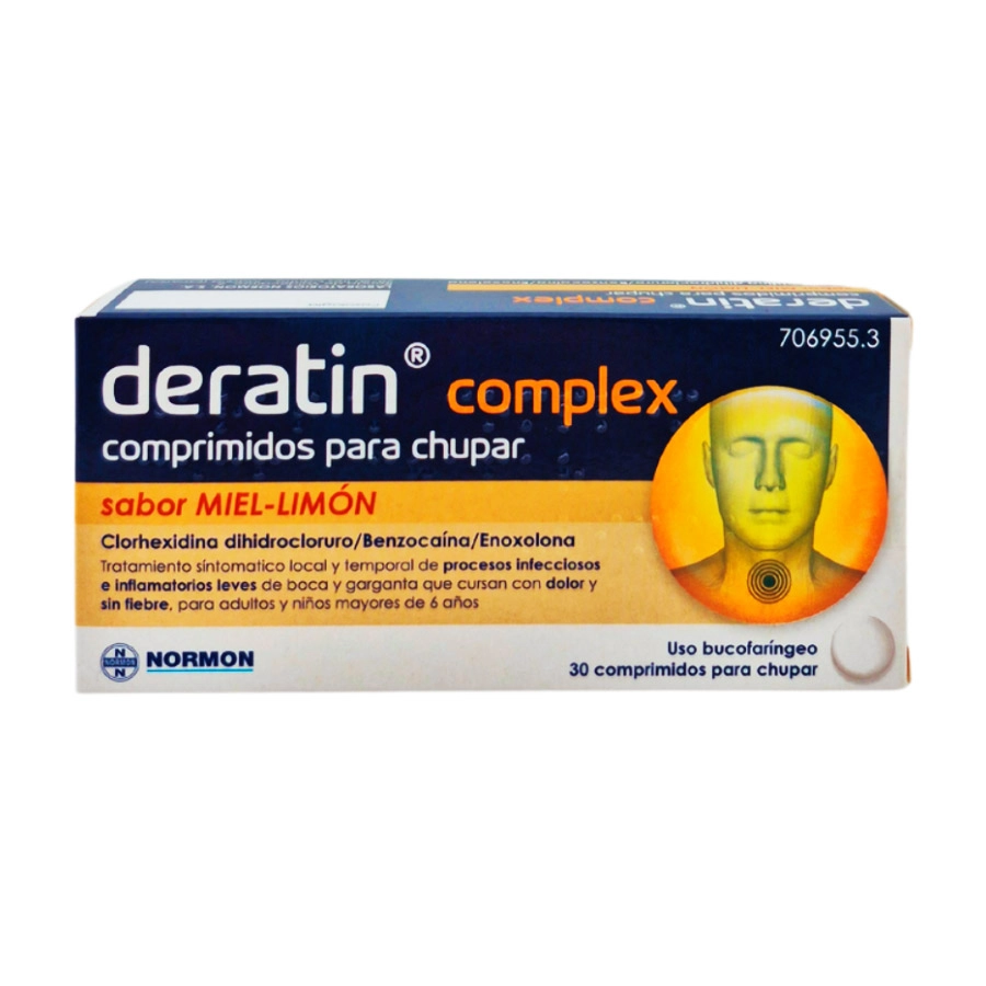 DERATIN COMPLEX 30 COMPRIMIDOS PARA CHUPAR (SABOR MIEL-LIMON)
