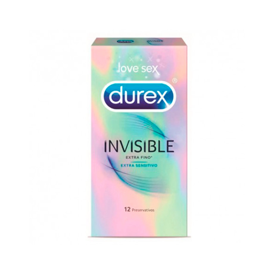 DUREX INVISIBLE EXTRA FINO EXTRA SENSITIVO PRESERVATIVOS 12 UNIDADES