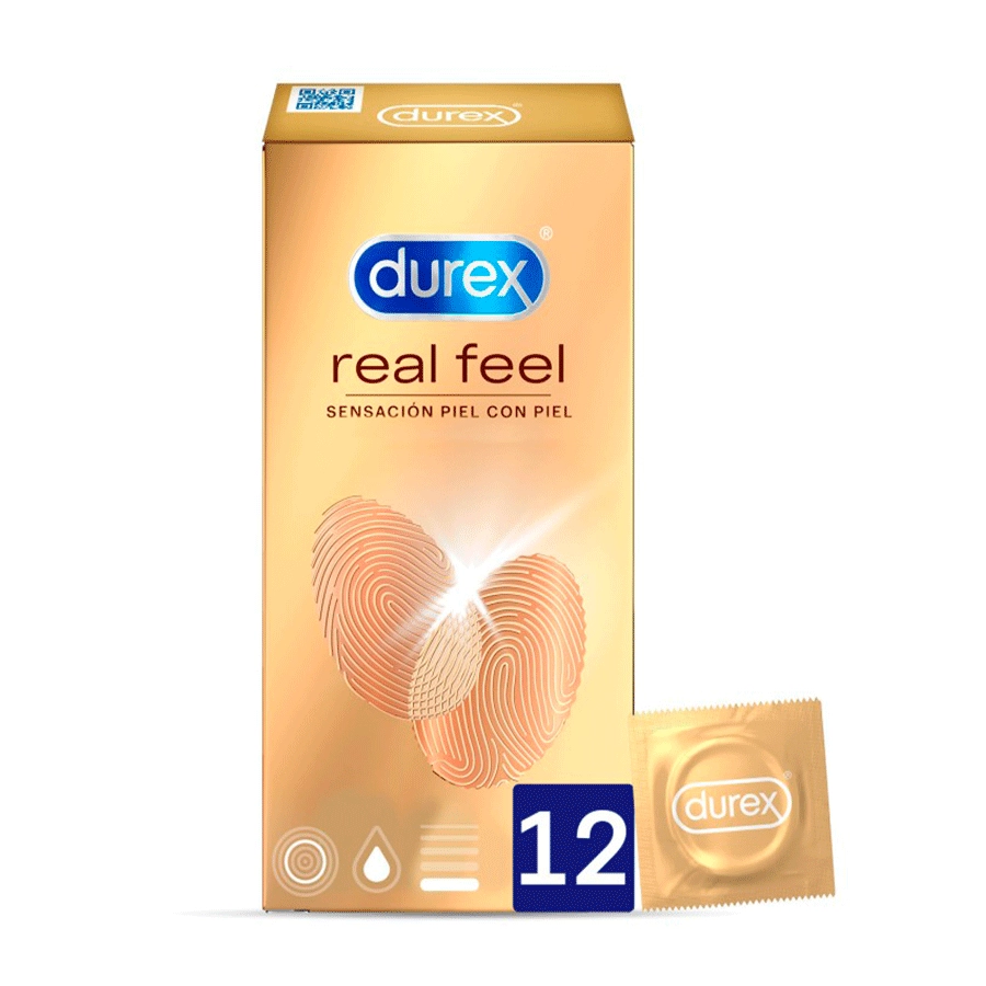DUREX REAL FEEL PRESERVATIVO SIN LATEX 12 UNIDADES