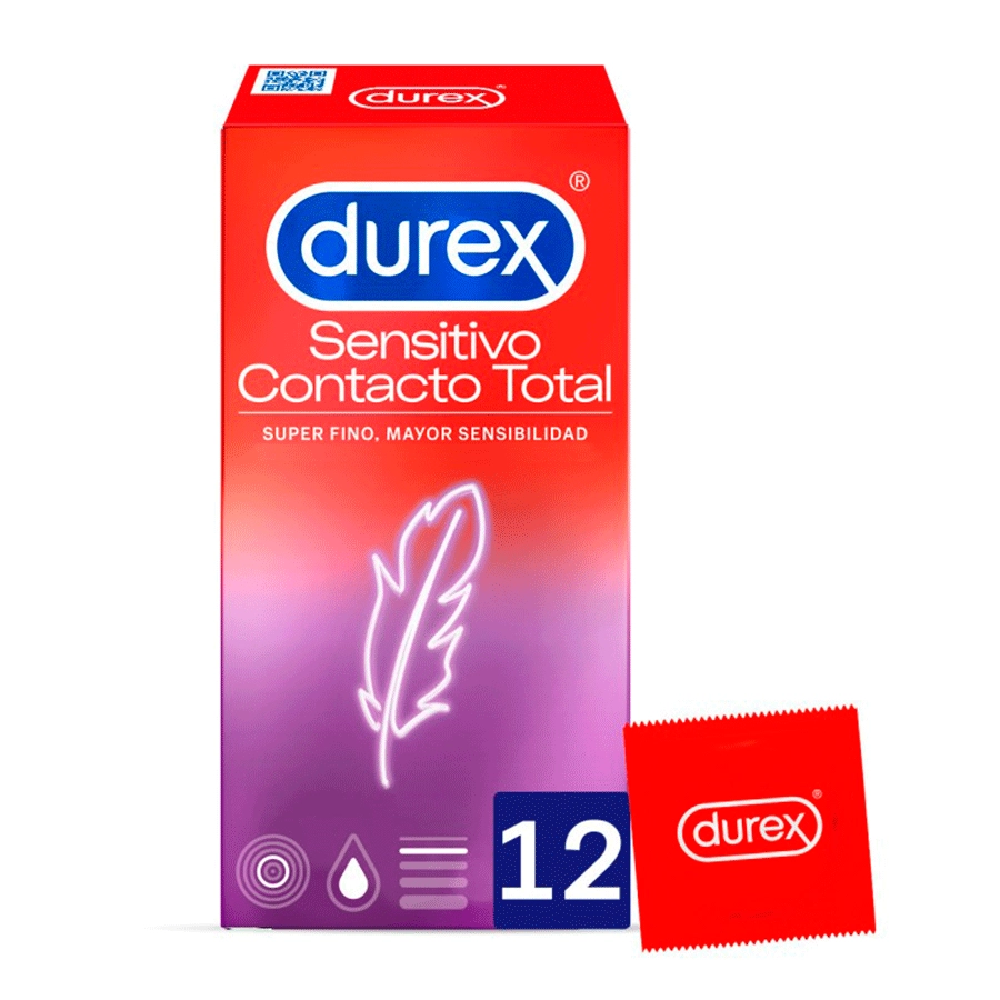 DUREX SENSITIVO CONTACTO TOTAL PRESERVATIVOS 12 UNIDADES
