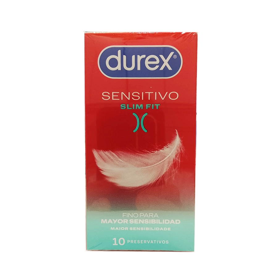 DUREX SENSITIVO SLIM FIT PRESERVATIVOS 10 UNIDADES