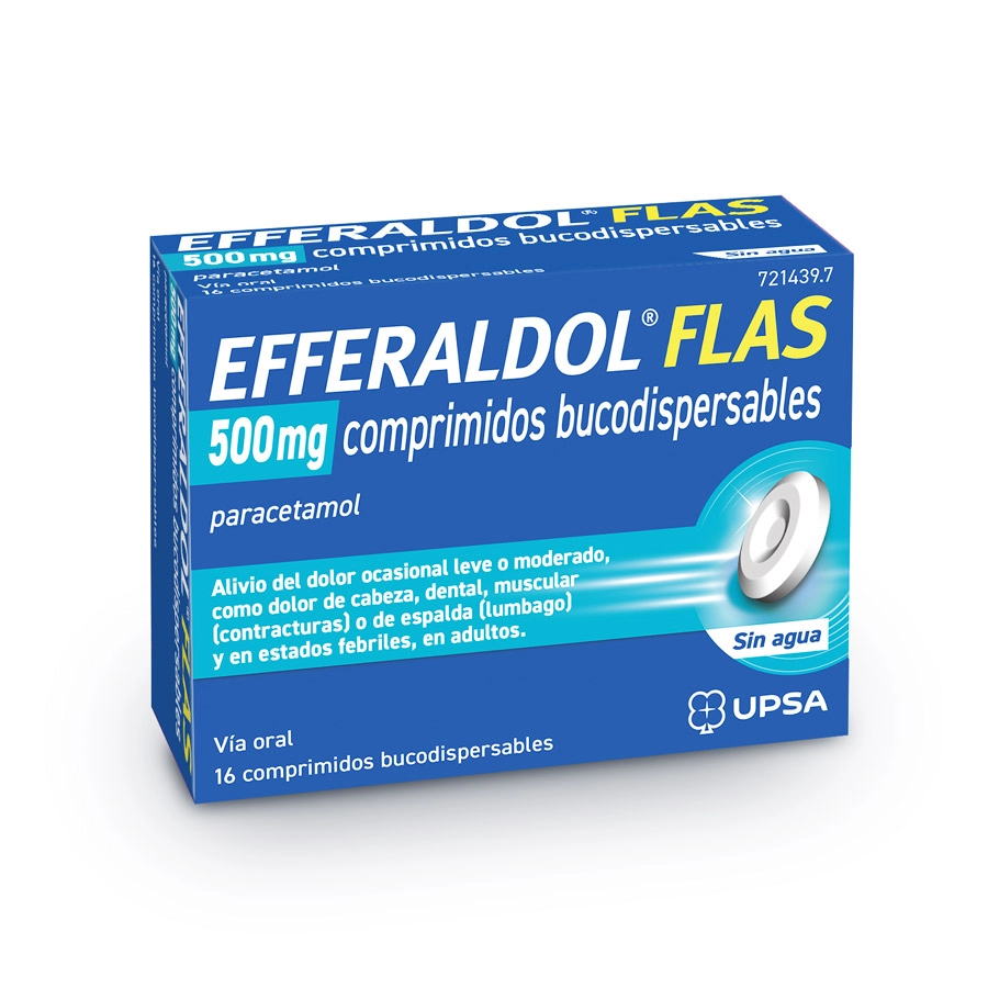 EFFERALDOL FLAS 500 MG 16 COMPRIMIDOS BUCODISPERSABLES