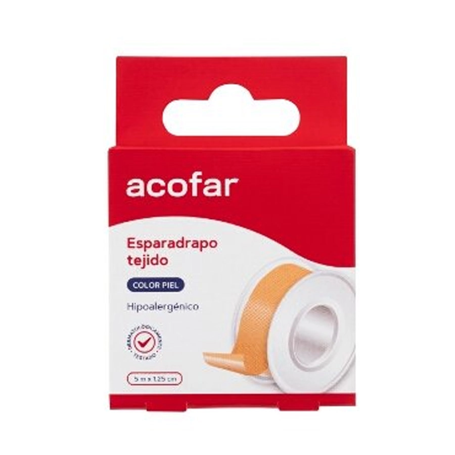 ESPARADRAPO ACOFAR TEJIDO 1 UNIDAD 5 M X 1,25 CM COLOR PIEL