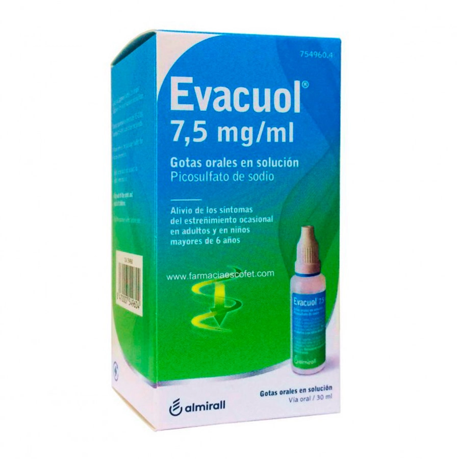 EVACUOL 7,5 MG/ML GOTAS ORALES EN SOLUCION 1 FRASCO 30 ML