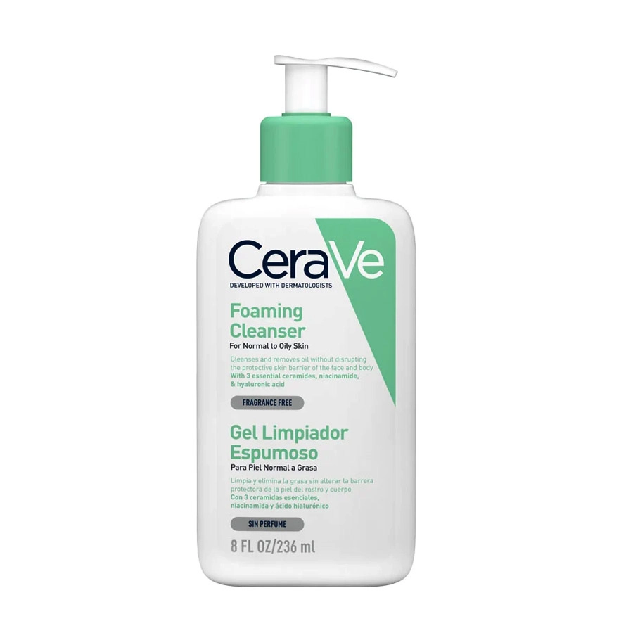 GEL LIMPIADOR ESPUMOSO CERAVE 1 ENVASE 236 ML