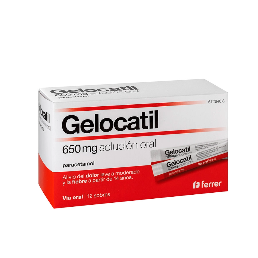 GELOCATIL 650 MG 12 SOBRES SOLUCION ORAL
