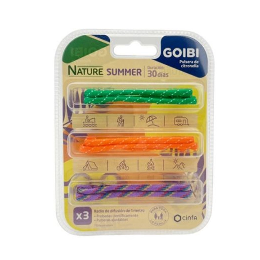 GOIBI PULSERA DE CITRONELLA NATURE SUMMER  3 PULSERAS