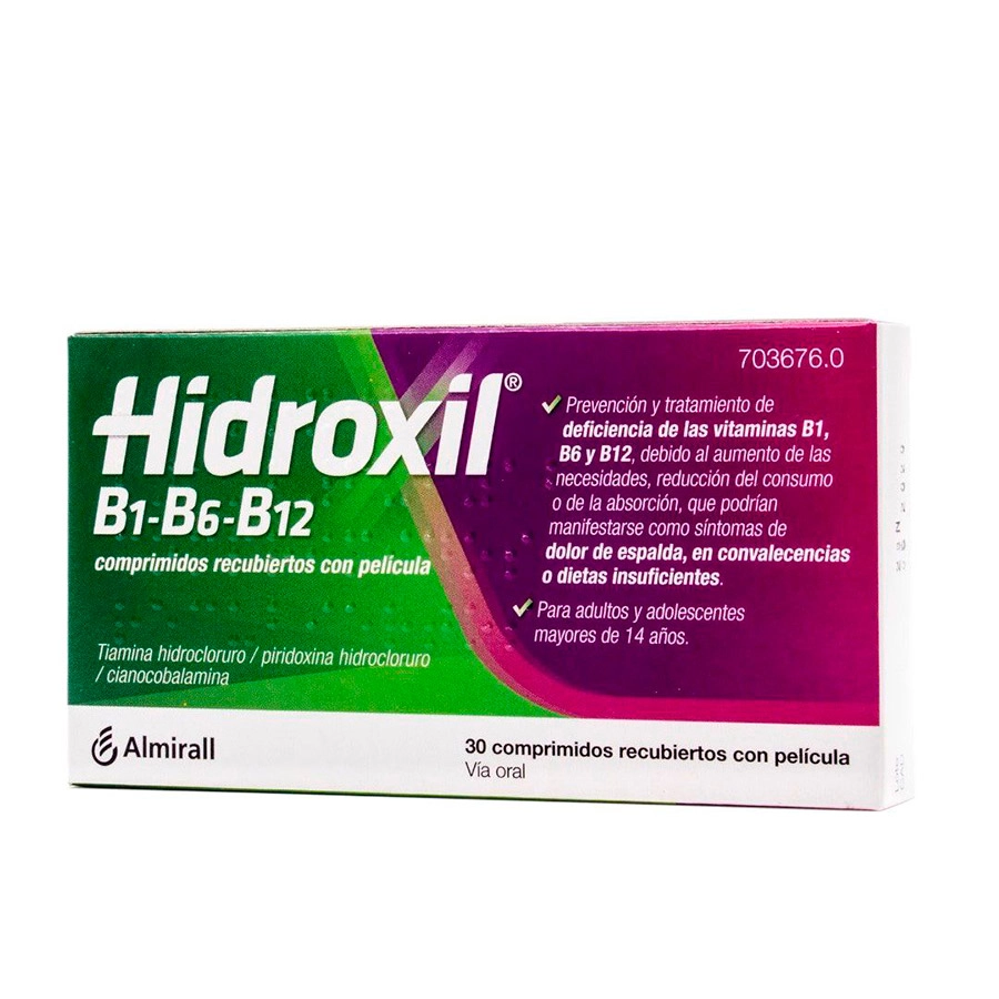 HIDROXIL B1-B6-B12 30 COMPRIMIDOS RECUBIERTOS