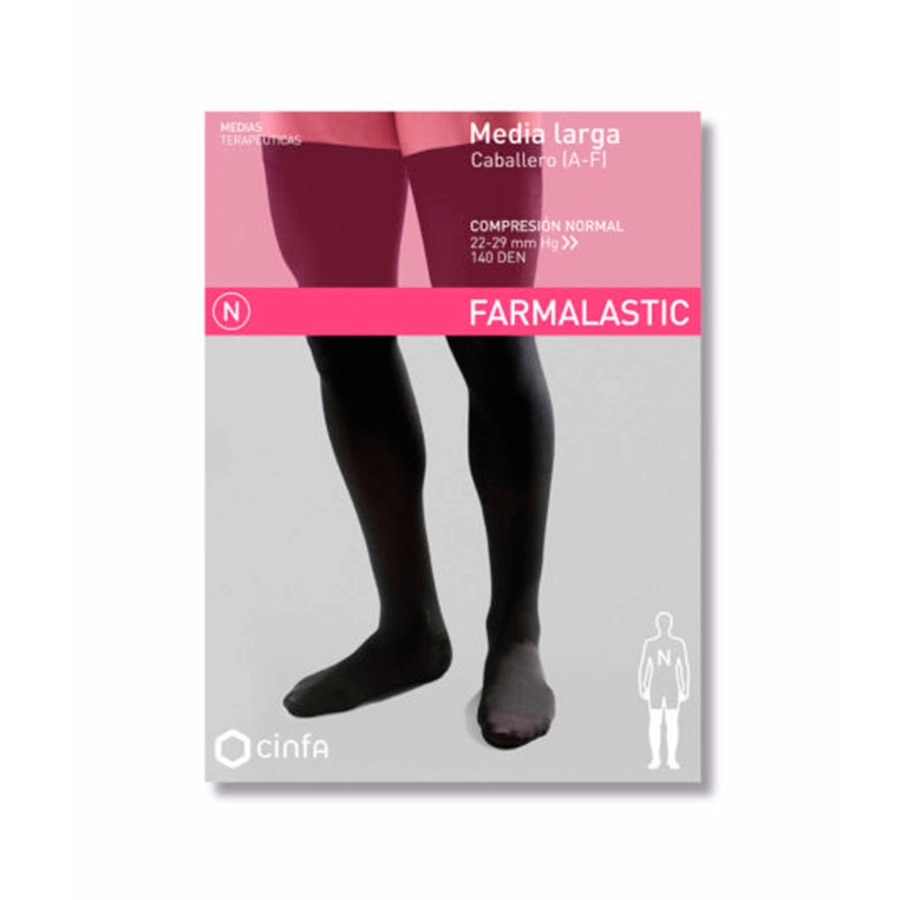 MEDIA LARGA SILICONA CABALLERO (A-G) COMPRESION NORMAL FARMALASTIC 2 UNIDADES TALLA GRANDE