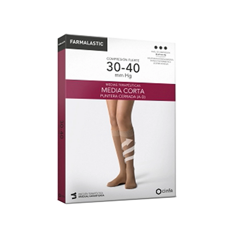 MEDIA CORTA (A-D) COMPRESION FUERTE FARMALASTIC TALLA REINA PLUS