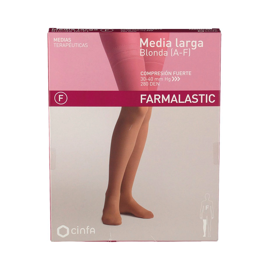 MEDIA LARGA (A-F) COMPRESION FUERTE FARMALASTIC TALLA PEQUEÑA BANDA SILICONA