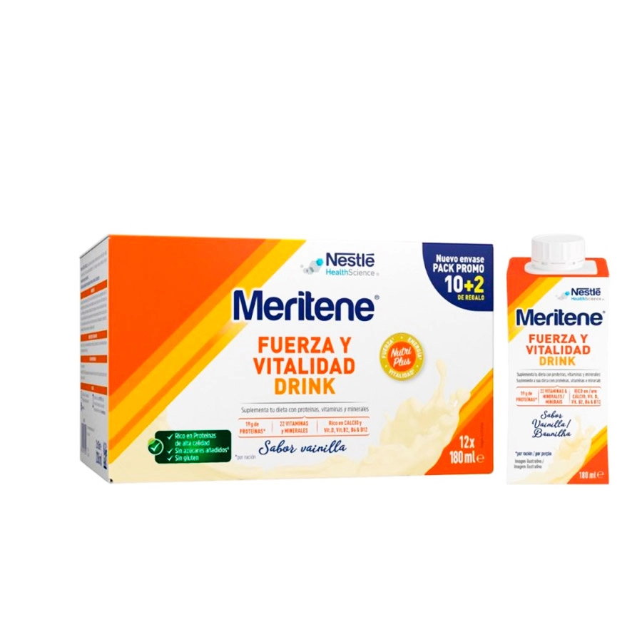 MERITENE DRINK VAINILLA 10+2 UNIDADES 180ML