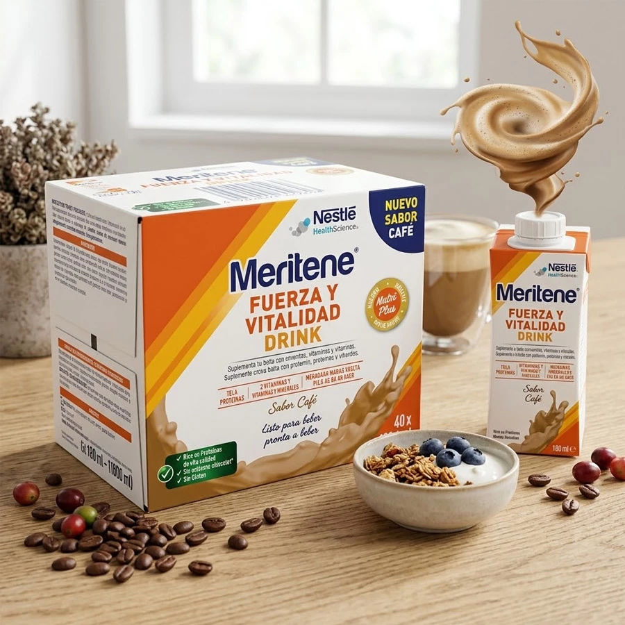 MERITENE FUERZA Y VITALIDAD DRINK  6 BOTELLAS 180 ML SABOR CAFE
