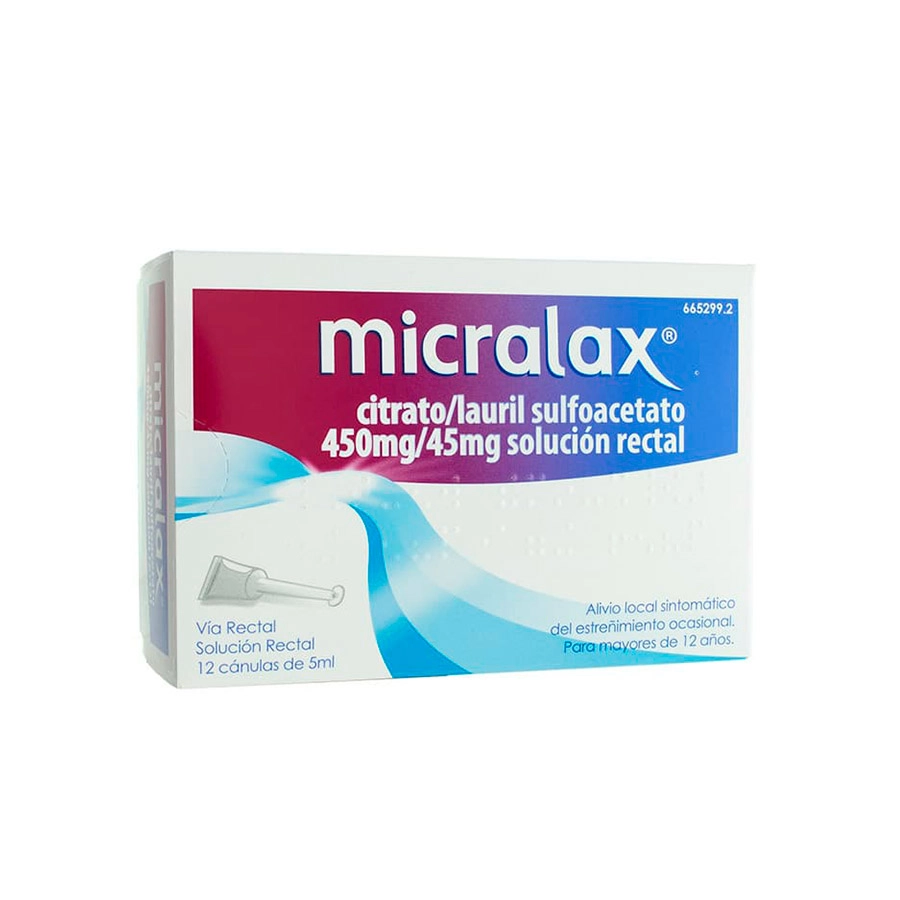 MICRALAX CITRATO/LAURIL SULFOACETATO 450 MG/ML + 45 MG/ML SOLUCION RECTAL 12 ENEMAS 5 ML