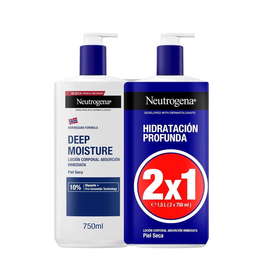 NEUTROGENA FORMULA NORUEGA HIDRATACION PROFUNDA LOCION CORPORAL RAPIDA ABSORCION PIEL SECA 2 ENV