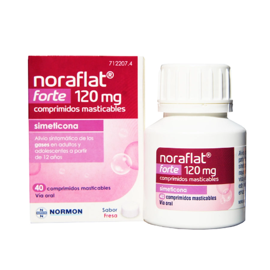 NORAFLAT FORTE 120 MG 40 COMPRIMIDOS MASTICABLES