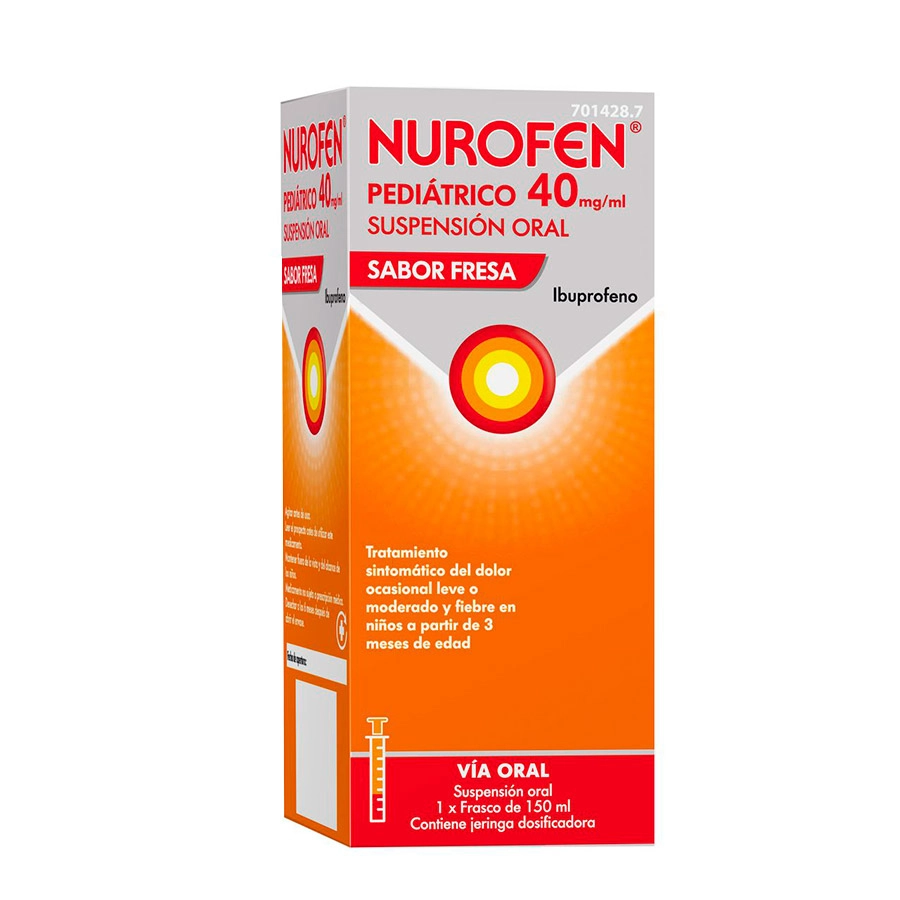NUROFEN PEDIATRICO 40 MG/ML SUSPENSION ORAL 1 FRASCO 150 ML (SABOR FRESA)