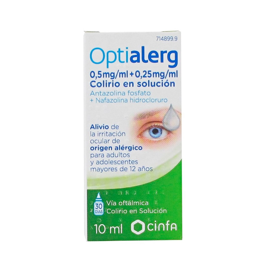 OPTIALERG 5 MG/ML + 0,25 MG/ML COLIRIO EN SOLUCION 1 FRASCO 10 ML