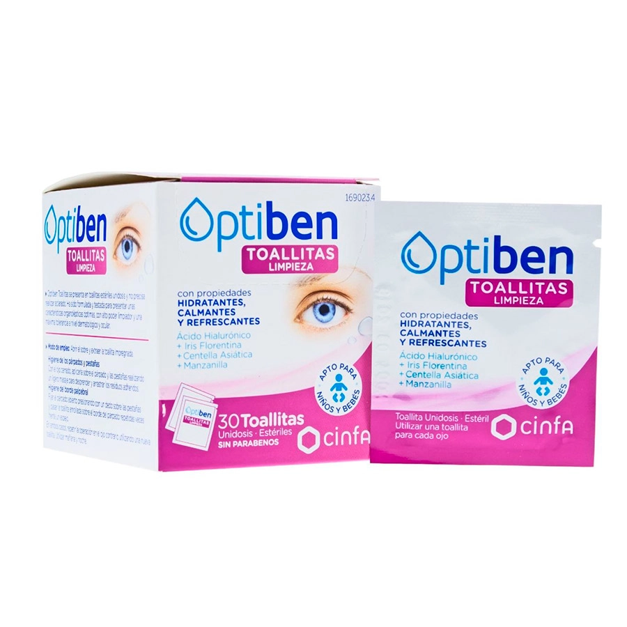 OPTIBEN TOALLITA CON LOCION LIMPIADORA HIGIENE  30 UNIDADES
